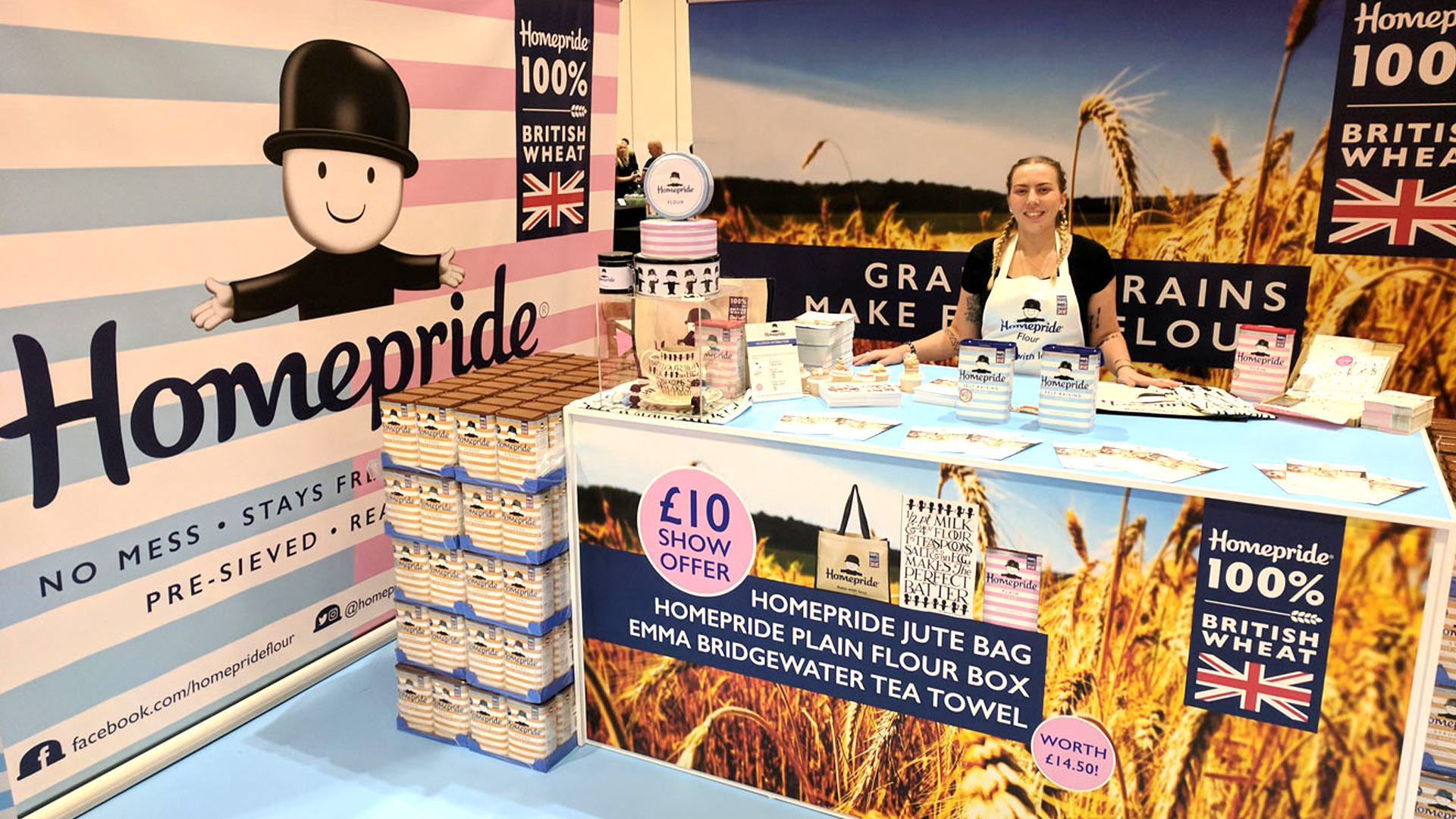 Sampling at the IFE Trade Show for Homepride Flour